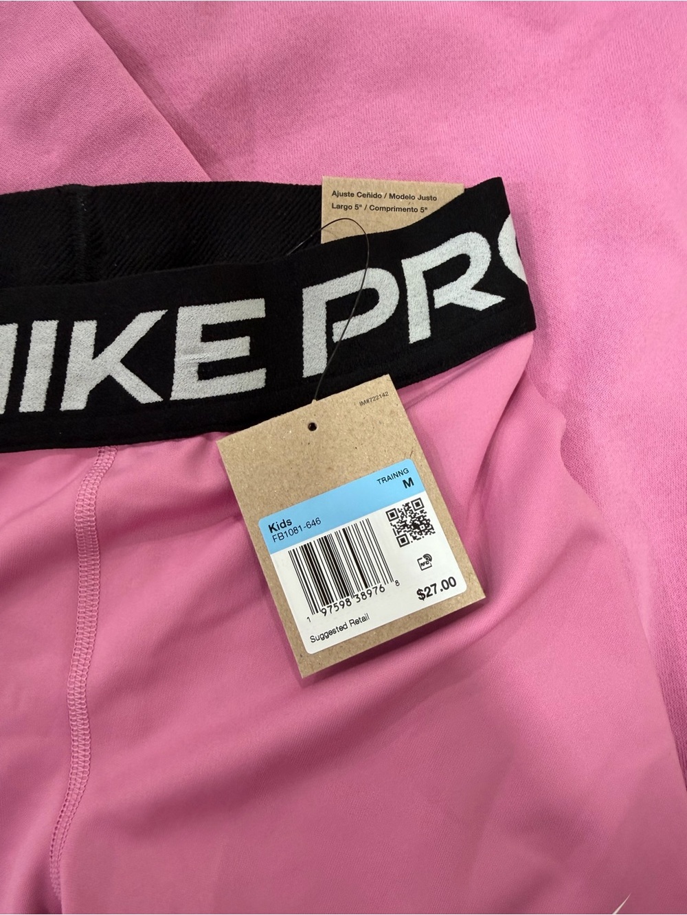 Nike Pink Performance Shorts with Black Branded Waistband and matching crewneck